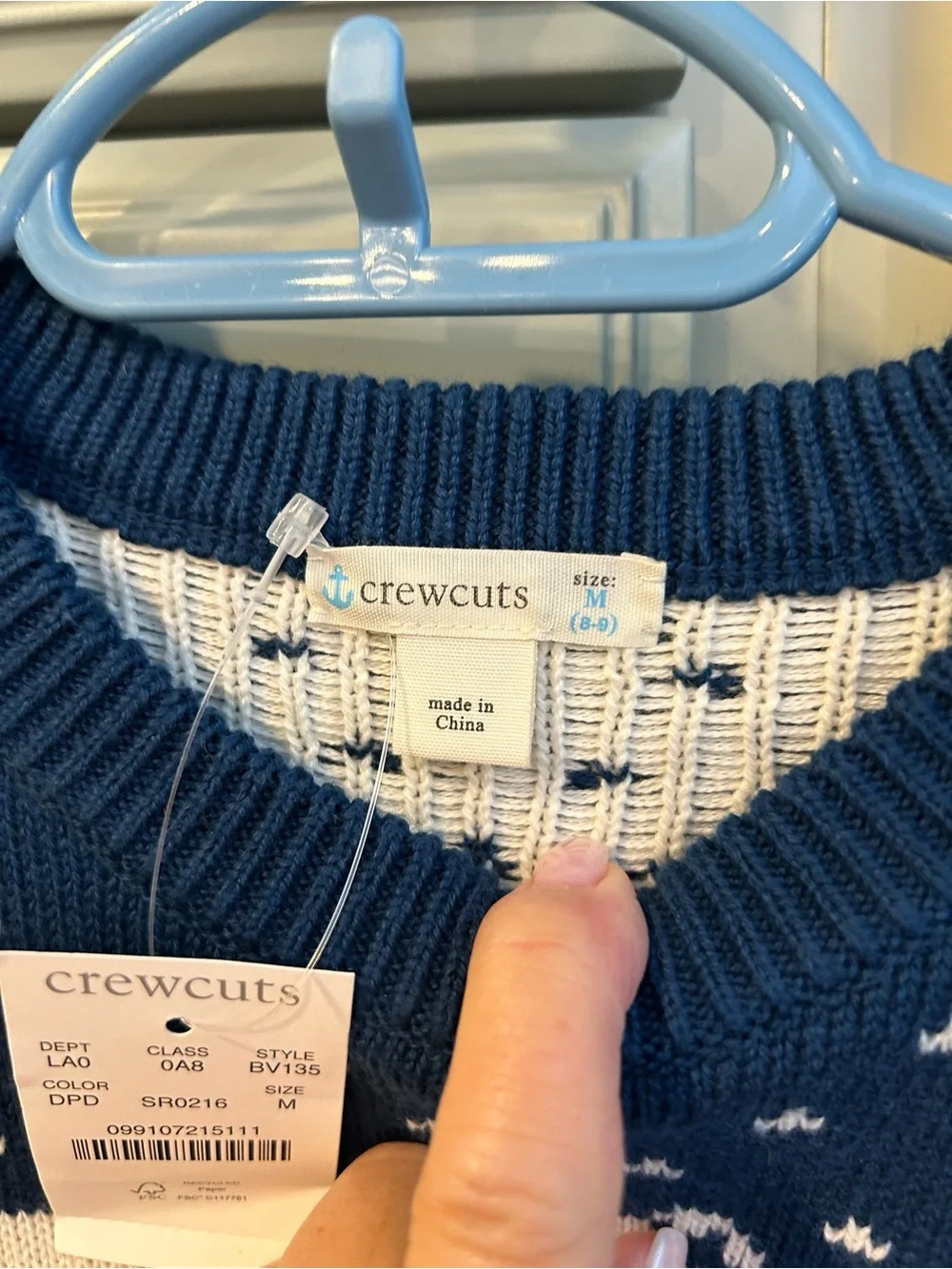 J. Crew Boys Size 8 Crewcuts Navy Blue and White Reindeer Knit Sweater NWT